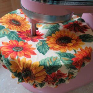 Kitchenaid Bowl Cover Reversible Sunflowers and Red Gingham Mixer Bowl Cover
